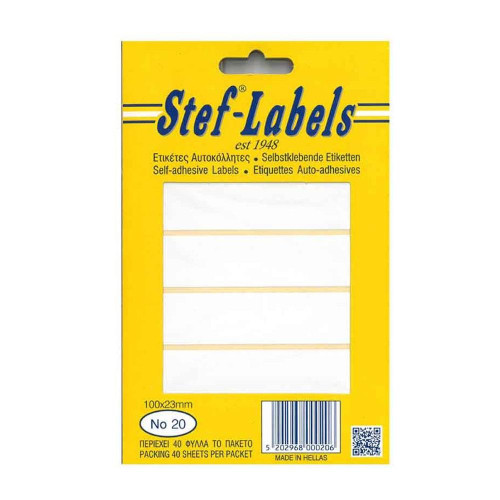 Stef-Labels Αυτοκόλλητες Ετικέτες Νο20 100x23mm 40φ