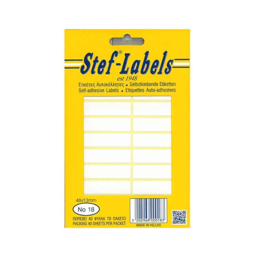 Stef-Labels Αυτοκόλλητες Ετικέτες Νο18 48x13mm 40φ