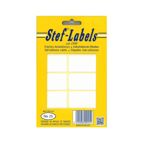 Stef-Labels Αυτοκόλλητες Ετικέτες Νο25 48x28mm 40φ