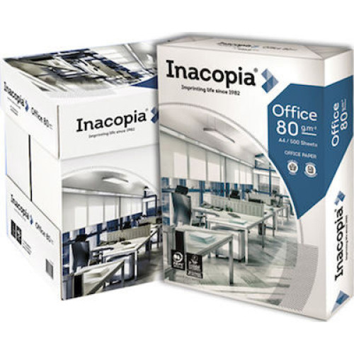 Χαρτί εκτύπωσης Inacopia Office A4 80gr/m² 2500 φύλλα (5 Πακέτα)