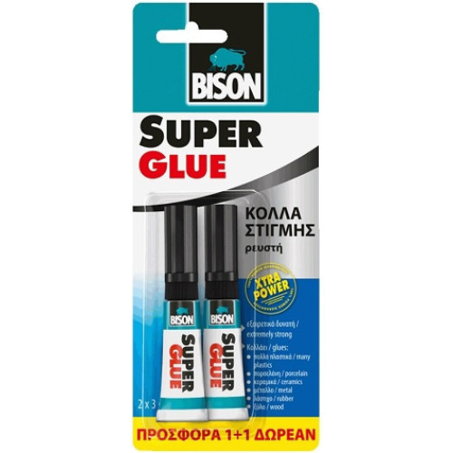 Κόλλα Στιγμής Bison Super Glue 2τμχ 3ml