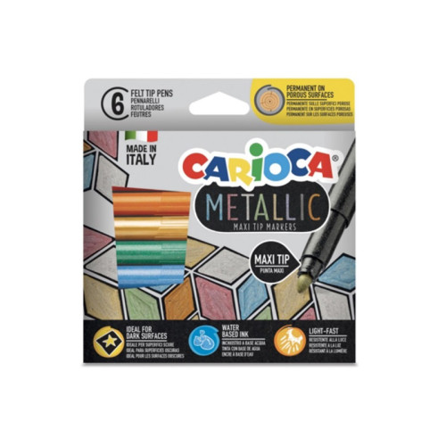 Μαρκαδόροι Carioca Metallic Maxi 6 Χρωμάτων 