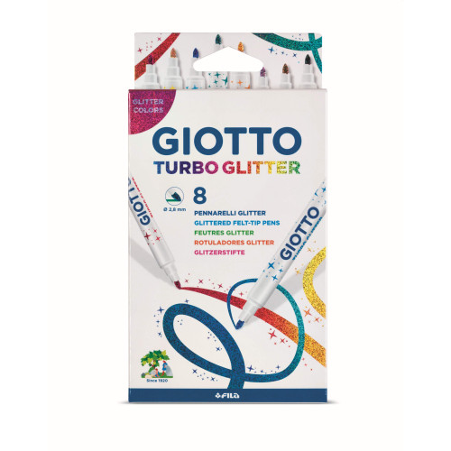 Μαρκαδόροι Giotto Turbo Glitter 8 χρωμάτων