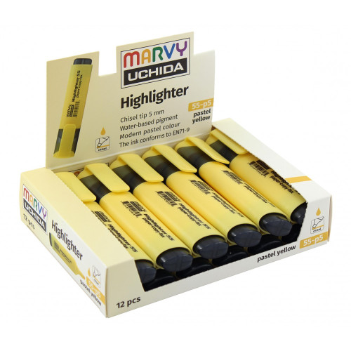 Μαρκαδόρος Υπογράμμισης Marvy Uchida 5mm Pastel Κίτρινο
