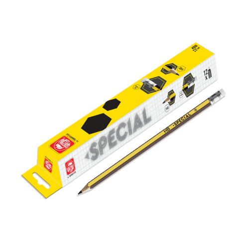 Μολύβι Special HB Κίτρινο με Γόμα Κουτί 12 τμχ 