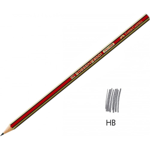 Μολύβι Faber-Castell Dessin 2000 HB Κόκκινο