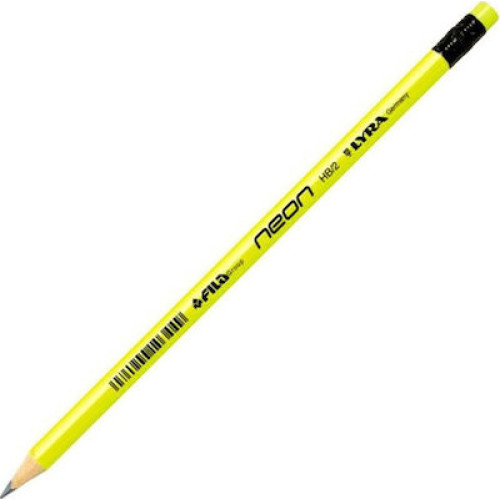 Μολύβι Lyra Neon HB με Γόμα Κίτρινο