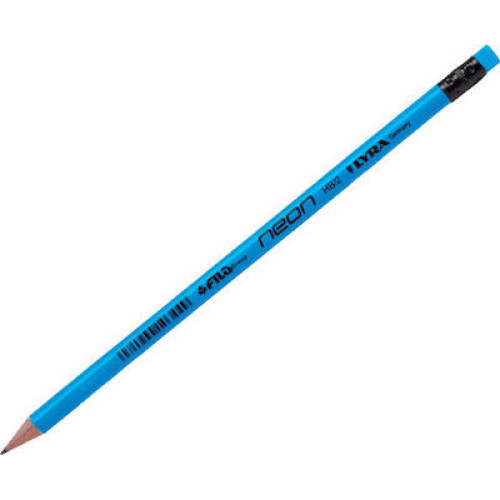 Μολύβι Lyra Neon HB με Γόμα Μπλε