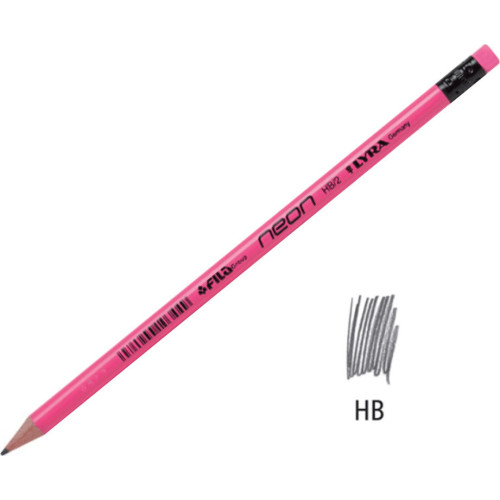 Μολύβι Lyra Neon HB με Γόμα Ροζ