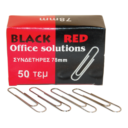 Συνδετήρες Black Red No7 50 τεμάχια 78mm