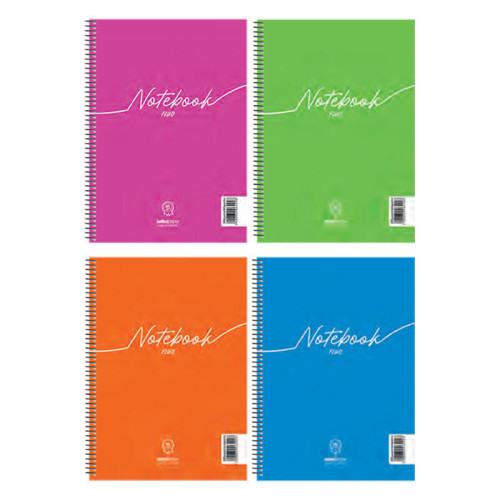 Τετράδιο Σπιράλ Salko Notebook Fluo 21x29 1 Θέμα Διάφορα Χρώματα