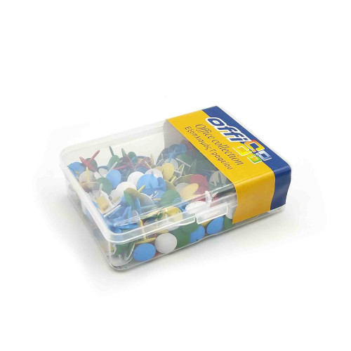 Πινέζες Office Collection σε πλαστικό κουτί 250 τεμάχια Πολύχρωμες
